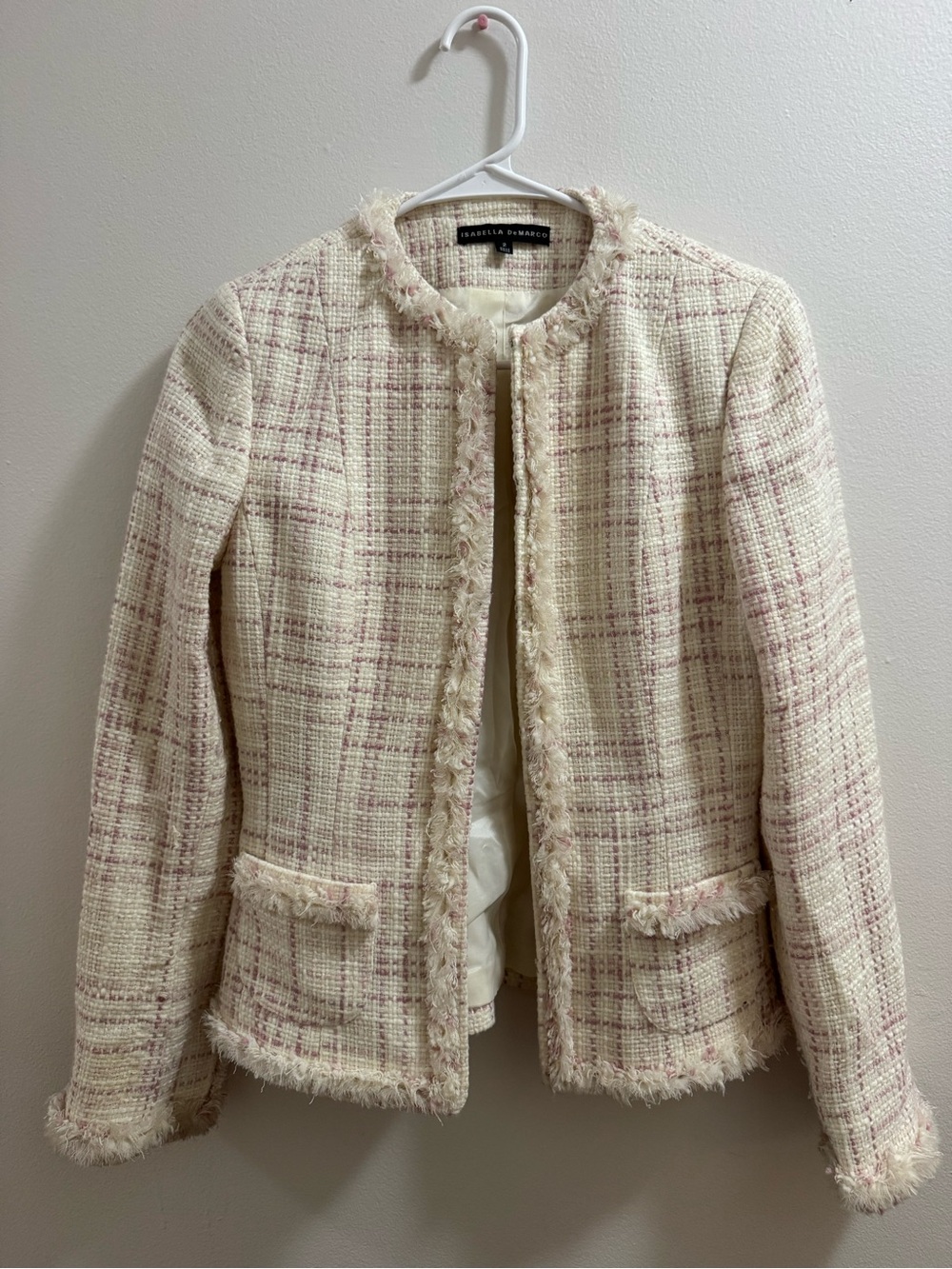 Isabella DeMarco Cream & Pink Tweed Jacket